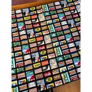 Northcott Utah State Art Rick Vanderpool Fabric 43x40 Black Multi Novelty